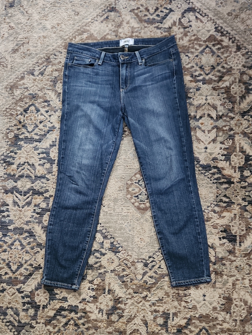 PAIGE Verdugo Crop Medium Wash Skinny Jeans